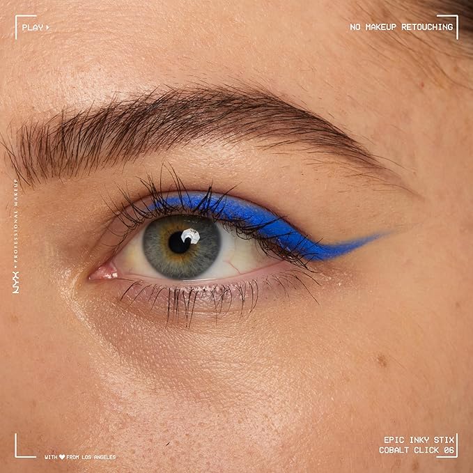 NYX PROFESSIONAL MAKEUP Epic Inky Stix Eyeliner, Mechanical Cream Gel Eyeliner, Waterproof Formula With Up To 24HR Wear - 06 Cobalt Click (Matte Intense Blue)