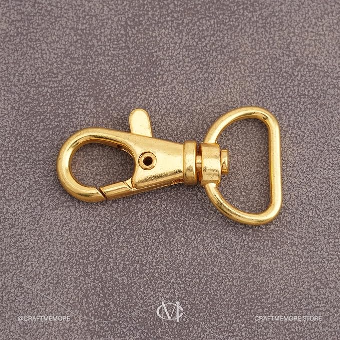 20pcs Swivel Lobster Claw Clasp Trigger Snap Hooks for Purse Making Macrame Lanyard Clip CSPS (5/8 Inch, Gold)