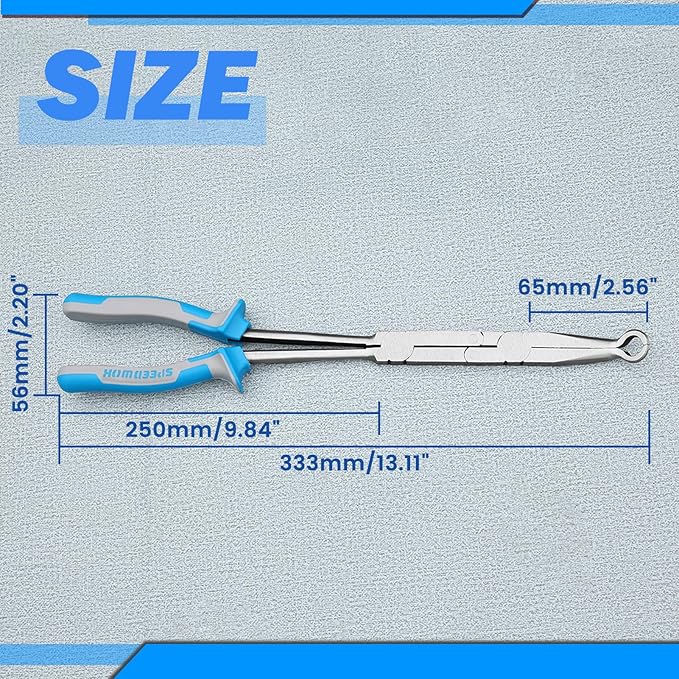 SPEEDWOX 13-Inch Long Reach XL Pivot Ring Nose Pliers - Automotive Hose Remover with Twin Grip
