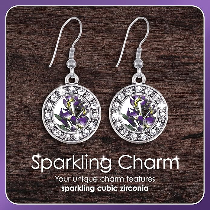 Inspired Silver - Silver Customized Charm French Hook Drop Earrings with Cubic Zirconia Jewelry