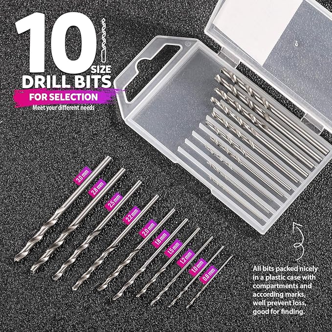 LEOBRO Hand Drill, 222 PCS Pin Vise Hand Drill with Drill Bits(0.8 mm-3 mm), Needle Nose Pliers, Keychain Making Kit, Jewelry Making Supplies, Hand Drill Tools for Jewelry Keychains Making