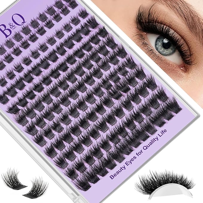 B&Q Manga Lash Clusters SalonSpike 03 10-18mm Mixed Fluffy Eyelash Clusters 144pcs Easily Achieve Salon-quality Lash Extension Results Perfect for Beginners to DIY at Home.(Lash-SalonSpike 03)