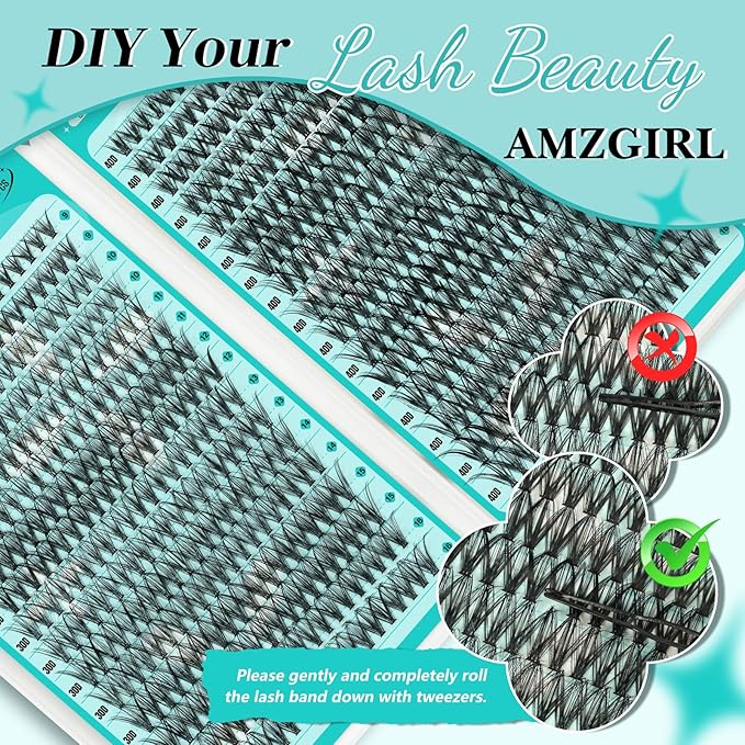 Lash Clusters 2 Style Cluster Lashes 640PCS Eyelash Extension 30D+40D Cluster Lashes Individual Lashes DIY Lash Extension Natural Black Cluster Eyelash Extensions at Home for Beginners(D-Mix9-16mm)