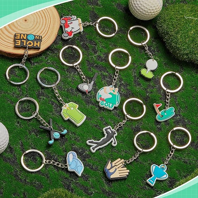 Batiyeer 72 Pack Golf Ball Keychains Bulk Party Favors Sports Ball Key Chains Funny Keyring Gifts for Women Men Birthday Supplies