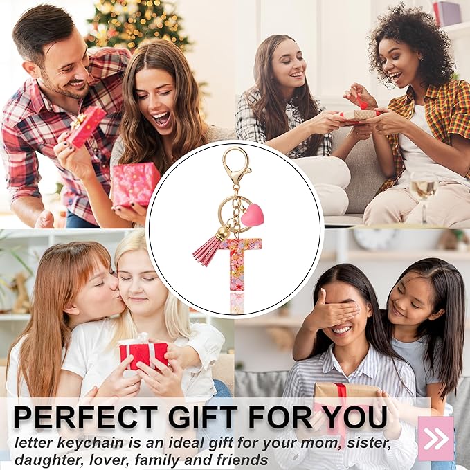 Alphabet Initial Letter Keychain Cute Heart Resin - Letter Keychain for Backpack Charms - Initial Keychains for Women