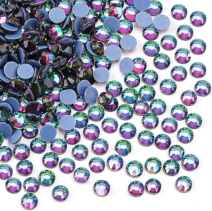 2880pcs Hotfix Rhinestones Flatback Crystal Rhinestones for Crafts Crafting Clothes Shoes DIY Decorations, 2.4mm SS8, Green Blaze