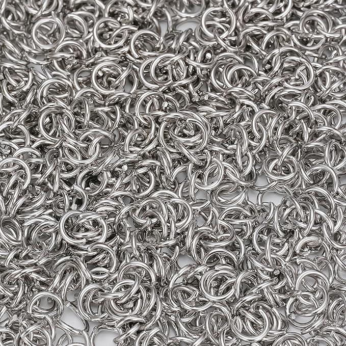 1500Pcs 8mm Stainless Steel Open Jump Rings 16 Gauge Metal O Rings Single Loop Connectors for Jewelry Necklaces Bracelet Earrings Keychains Chainmail DIY Making