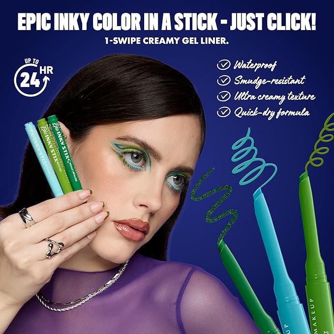 NYX PROFESSIONAL MAKEUP Epic Inky Stix Eyeliner, Mechanical Cream Gel Eyeliner, Waterproof Formula With Up To 24HR Wear - 17 Wired White (Matte White)