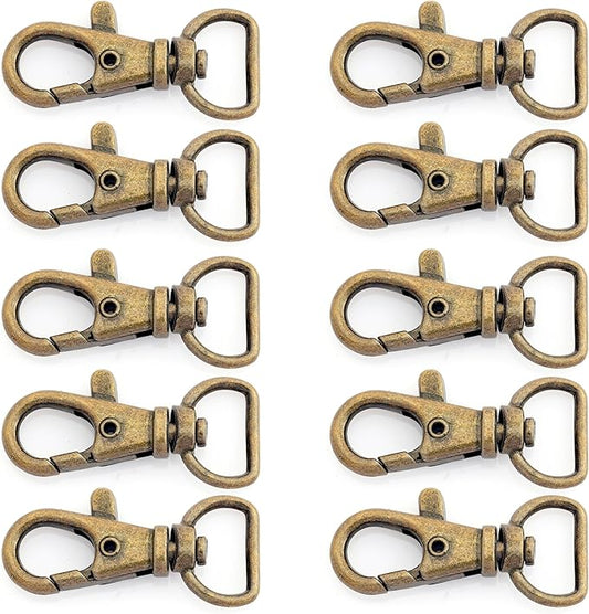20pcs Swivel Lobster Claw Clasp Trigger Snap Hooks for Purse Making Macrame Lanyard Clip CSPS (1/2 Inch, Antique Brass)