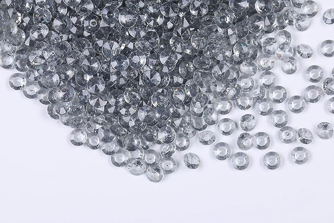 2000pcs Platic Acrylic Gems Fake Acrylic Diamonds Vase filler Beads Faux Diamond Crystals Jewels For Makeup brushes holder Table Scatter Confetti Party Arts Crafts Birthday Wedding Decor