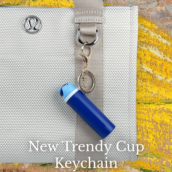 Mini Trendy Bottle Keychain Accessories Compatible with Owala Water Cute Tumbler Cup Chapstick Lip Balm Holder Charms