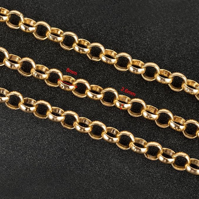 UMAOKANG 16.4 Feet Gold Plated Chains for Jewelry Making Lightweight Aluminum Circle Chain Necklace DIY Jewelry Making Supplies Findings
