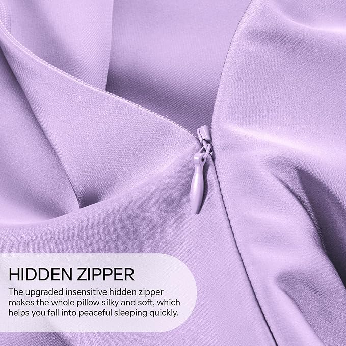 INFIIXSO Body Pillow Cover with Zipper, Luxury Mulberry Silk Body Pillow Case 20x54 Inches, Ultra Smooth and Soft Cooling Long Pillowcase, Gift for Women, Men(Lavender)