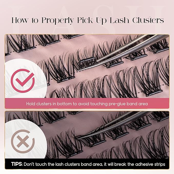 BEFER Self Adhesive Eyelashes Clusters, D Curl 10-16MM Pre Glued Lash Natural Look No Glue No Remover Needed Reusable Lashes Press on Eyelash Clusters Easy for Use DIY at Home(24-1,Air)