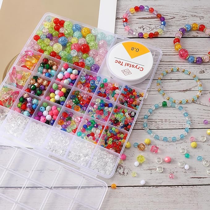 nikkiGuo Acrylic Bear Bead Chain Buckle Bracelet Necklace Jewelry DIY Necklace, Mask, and Eyewear Chain Making Kit Colorful Chain Buckle (Transparent Color Mixing)