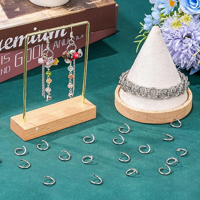 500Pcs 12mm Stainless Steel Open Jump Rings 15 Gauge Metal O Rings Single Loop Connectors for Jewelry Necklaces Bracelet Earrings Keychains Chainmail DIY Making