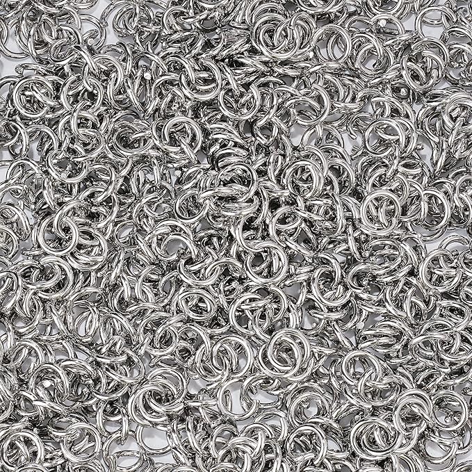 500Pcs 9mm Stainless Steel Open Jump Rings 15 Gauge Metal O Rings Single Loop Connectors for Jewelry Necklaces Bracelet Earrings Keychains Chainmail DIY Making