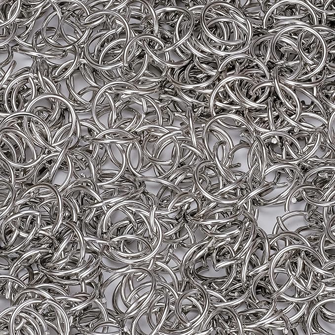 1000Pcs 12mm Stainless Steel Open Jump Rings 16 Gauge Metal O Rings Single Loop Connectors for Jewelry Necklaces Bracelet Earrings Keychains Chainmail DIY Making