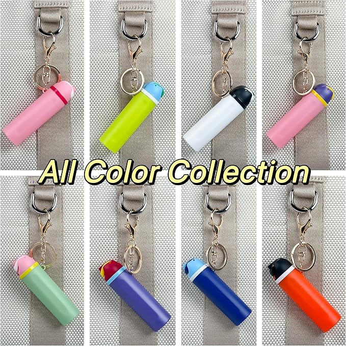 Mini Trendy Bottle Keychain Accessories Compatible with Owala Water Cute Tumbler Cup Chapstick Lip Balm Holder Charms