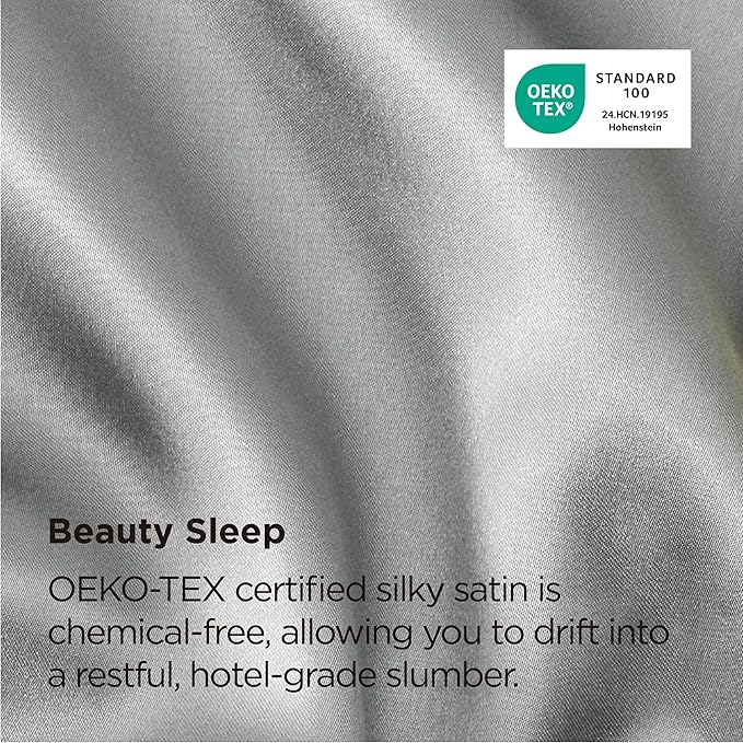 Bedsure Satin Pillowcase 2 Pack Similar to Silk Pillow Cases Standard Size, Pillow Case for Sleeping Women with Envelope Closure, Gifts for Women Men, Silver Grey, 20x26 Inches, 2pcs