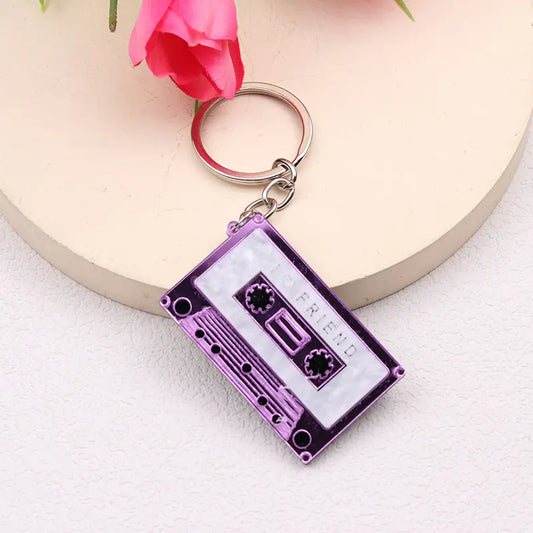 Trendy Geometric Rectangular Keychain Pendant for Women