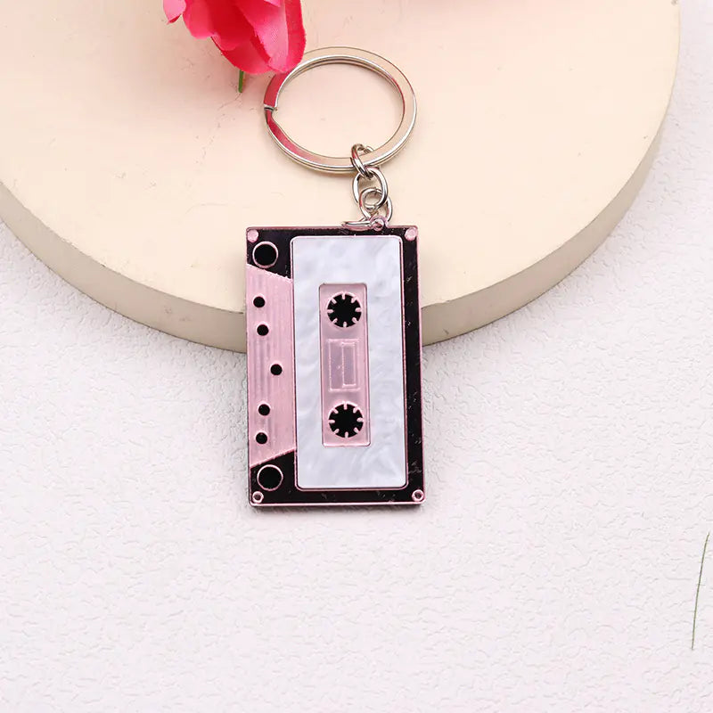 Trendy Geometric Rectangular Keychain Pendant for Women