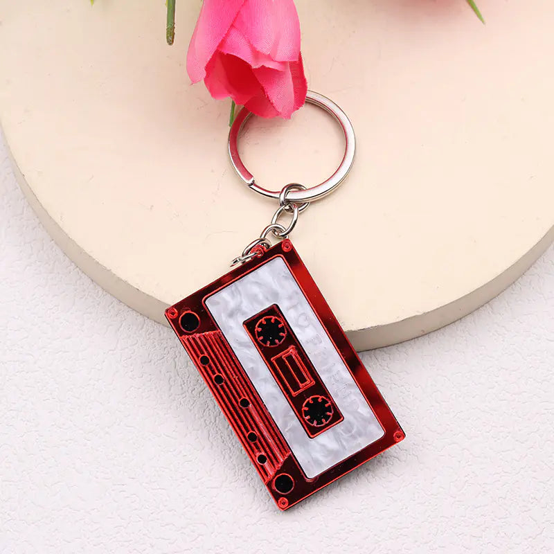 Trendy Geometric Rectangular Keychain Pendant for Women