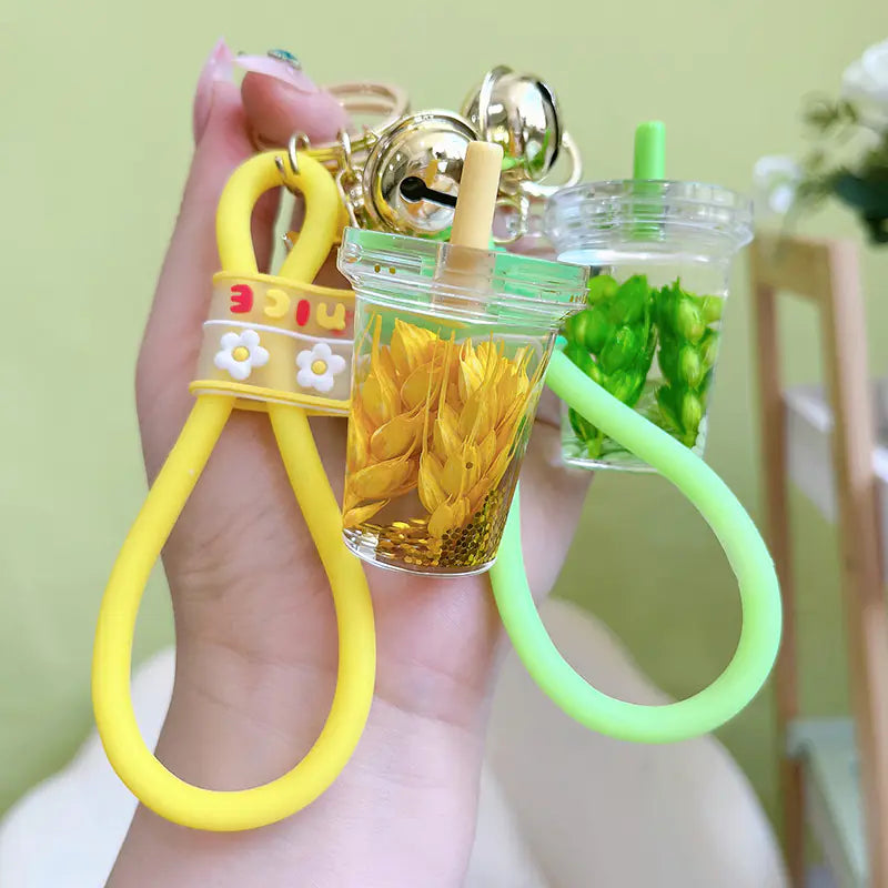 Exquisite Acrylic Wheat Ear Keychain Pendant Jewelry