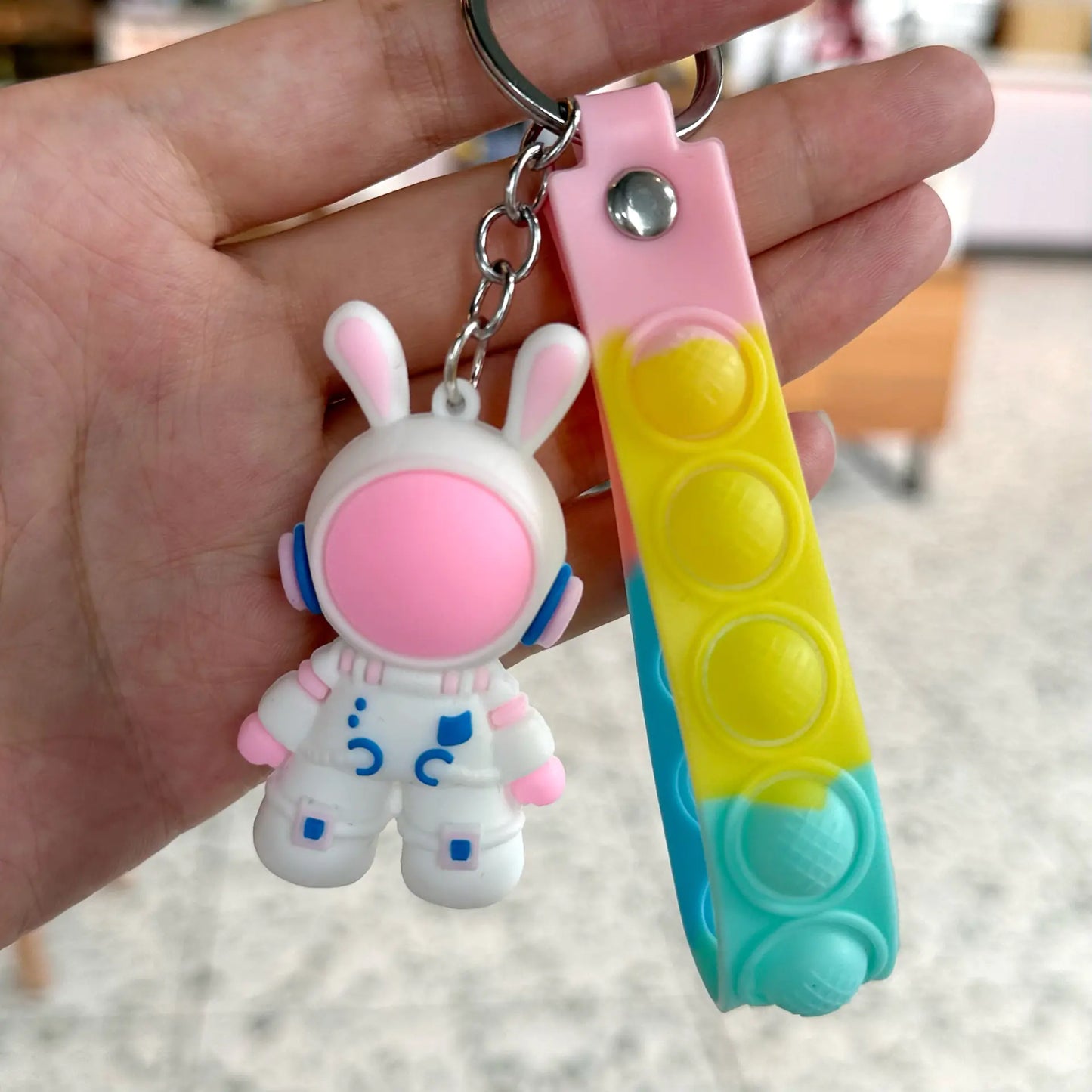 Cute Cartoon Space Rabbit Astronaut Keychain Pendant