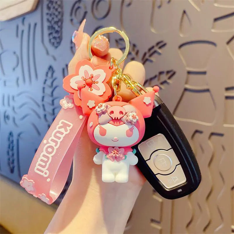 Pink Cherry Blossom Sanrio Cinnamoroll Keychain Decor