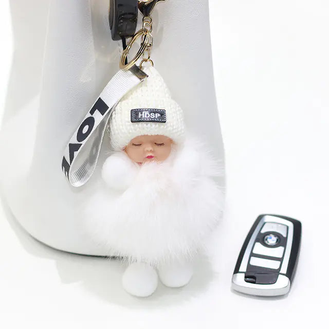 Cute Furry Plush Doll Keychain for Gift Decoration