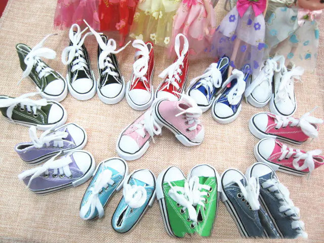 7.8CM Canvas Doll Shoes Keychain for Barbie Dolls