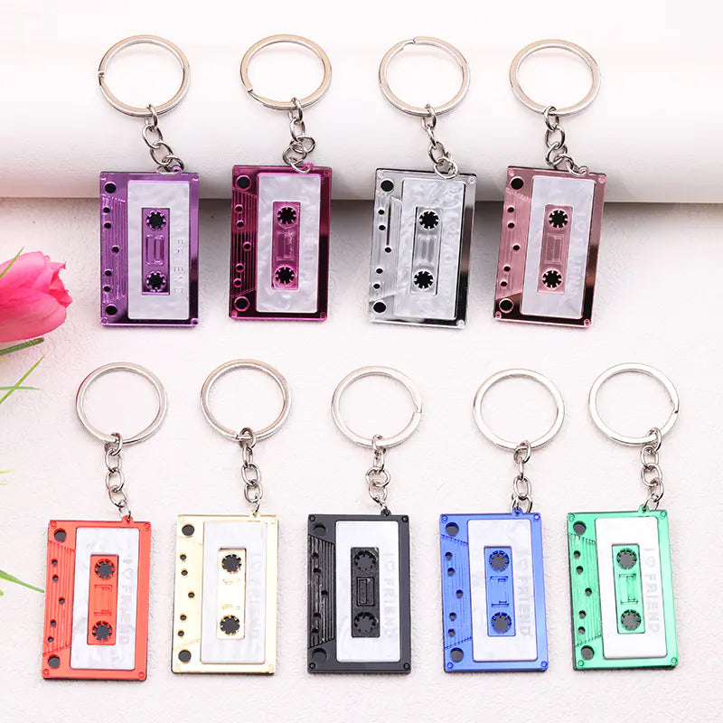 Trendy Geometric Rectangular Keychain Pendant for Women