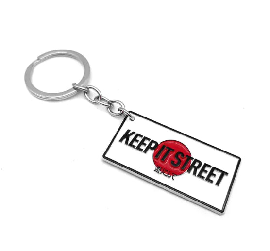 Metal Embroidery Leather Keychain