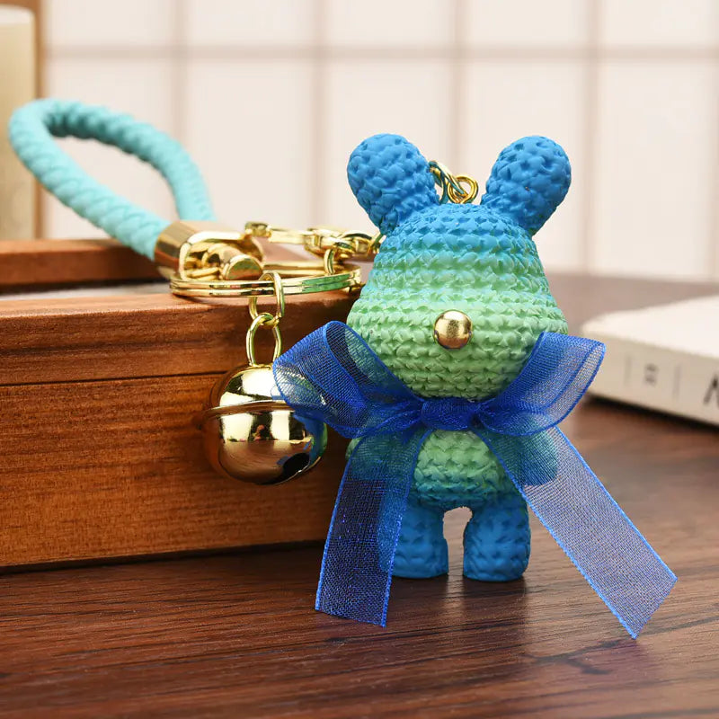 Cute Bear Resin Bow Bell Rabbit Keychain Pendant