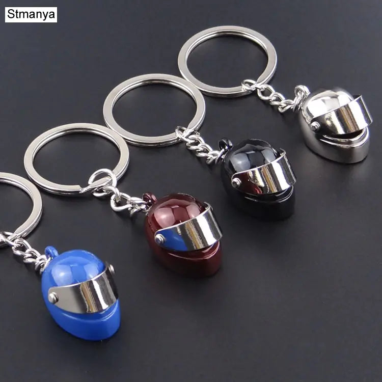 Mini Stereo Helmet Motorcycle Keychain Jewelry
