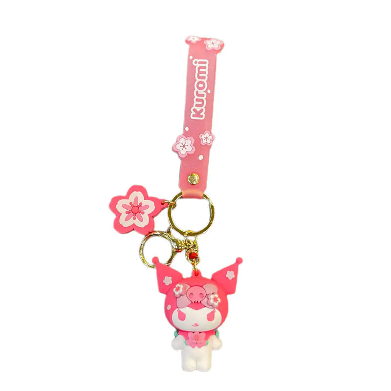 Pink Cherry Blossom Sanrio Cinnamoroll Keychain Decor