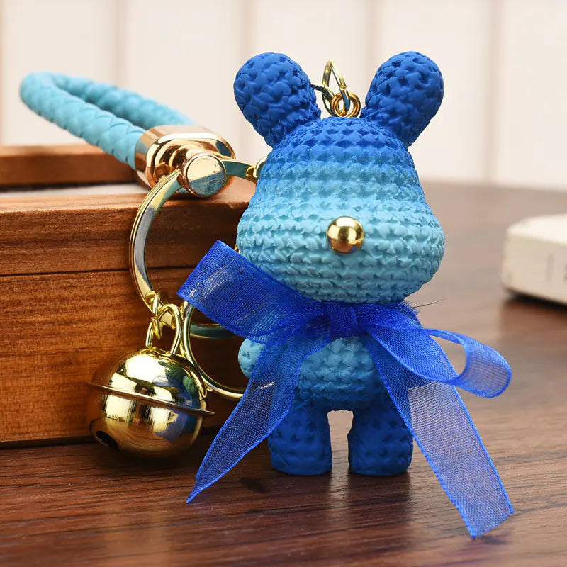 Cute Bear Resin Bow Bell Rabbit Keychain Pendant