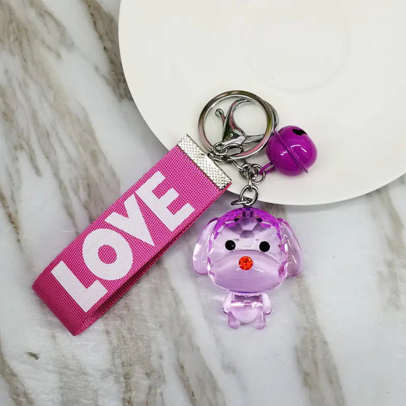 Teddy Dog Keychain, Cartoon Dog Acrylic Key Holder