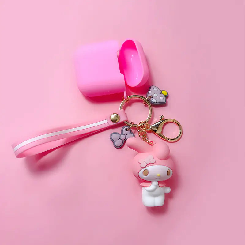 Korean Style Cartoon AirPods Case with Keychain (DIY)