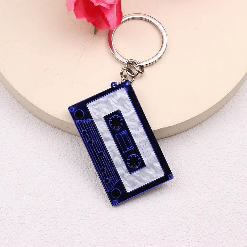 Trendy Geometric Rectangular Keychain Pendant for Women