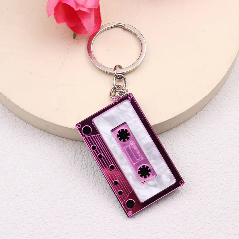 Trendy Geometric Rectangular Keychain Pendant for Women