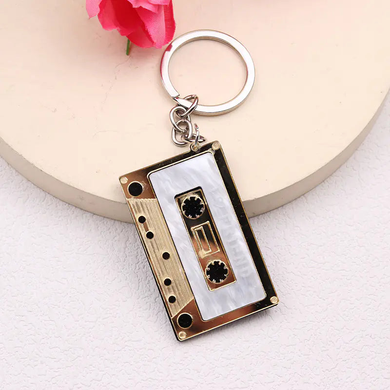 Trendy Geometric Rectangular Keychain Pendant for Women