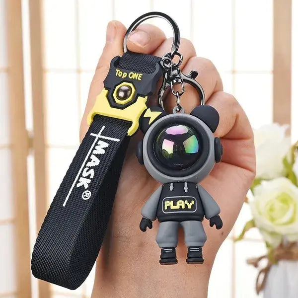Creative Cartoon Astronaut Bear Keychain Charm Accessory