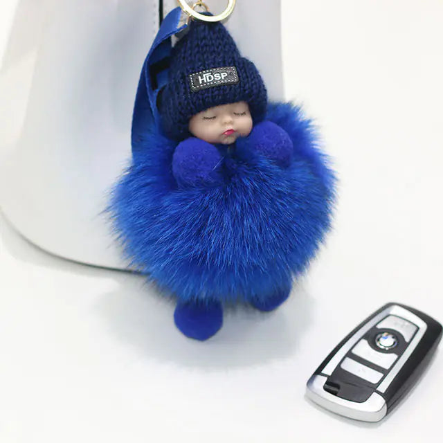Cute Furry Plush Doll Keychain for Gift Decoration