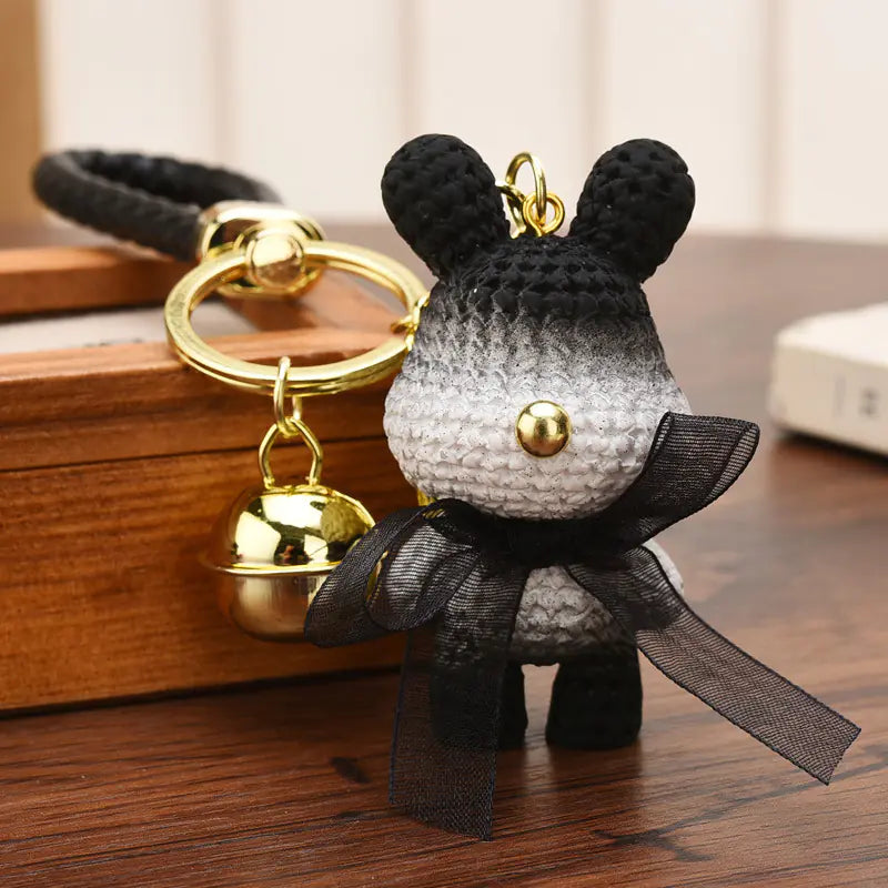 Cute Bear Resin Bow Bell Rabbit Keychain Pendant