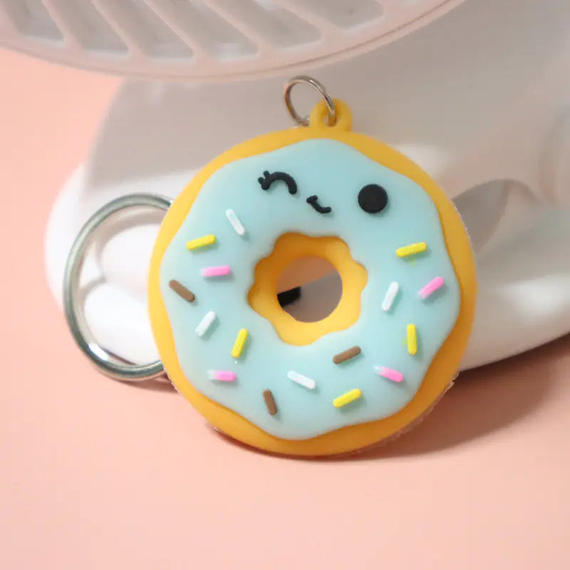 3D Smiley Donut Bread Pendant Keychain Jewelry