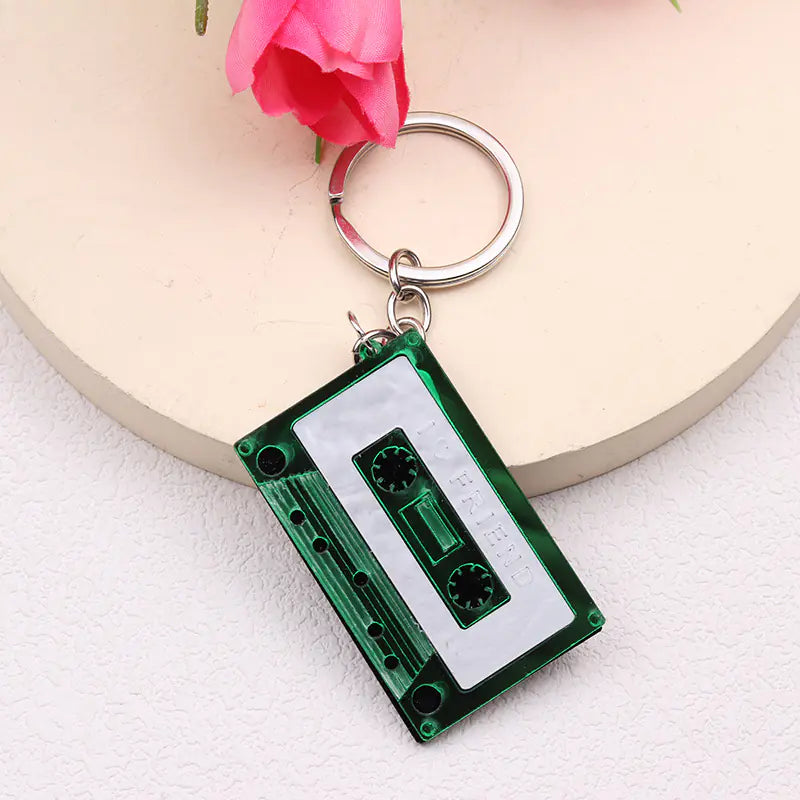 Trendy Geometric Rectangular Keychain Pendant for Women