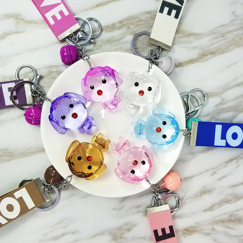 Teddy Dog Keychain, Cartoon Dog Acrylic Key Holder