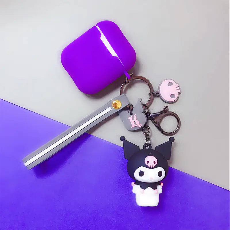 Korean Style Cartoon AirPods Case with Keychain (DIY)